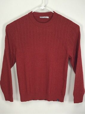 Criquet men’s long sleeve cable knit crew neck sweater XL
